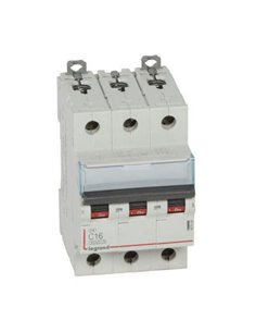 Interruptor magnetotérmico automático Legrand DX³ 407859E, tripolar (3P), 16 A, curva C, 6 kA, 400 V AC