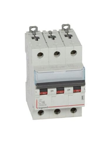 Interrupteur magnétothermique automatique Legrand DX³ 407859E, tripolaire (3P), 16 A, courbe C, 6 kA, 400 V CA