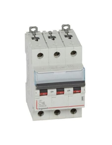 Interruptor magnetotérmico automático Legrand DX³ 407859E, tripolar (3P), 16 A, curva C, 6 kA, 400 V AC