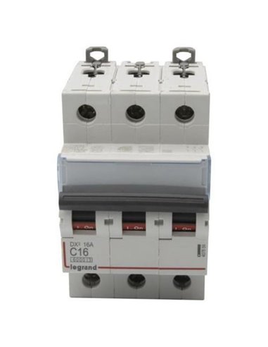 Interrupteur magnétothermique automatique Legrand DX³ 407859E, tripolaire (3P), 16 A, courbe C, 6 kA, 400 V CA