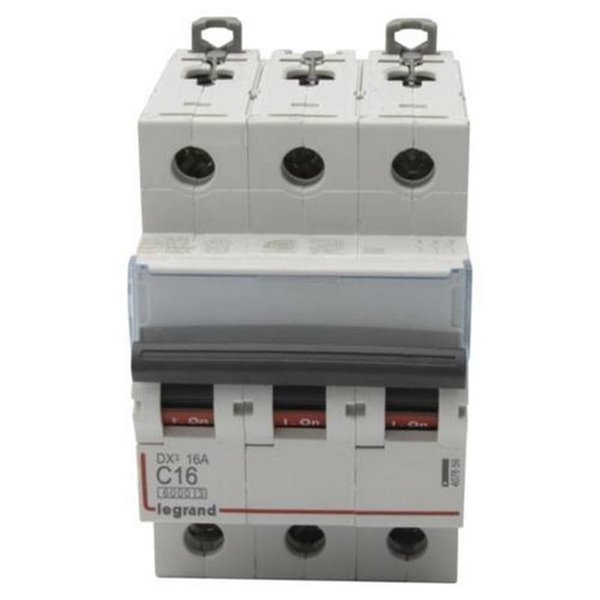Interrupteur magnétothermique automatique Legrand DX³ 407859E, tripolaire (3P), 16 A, courbe C, 6 kA, 400 V CA