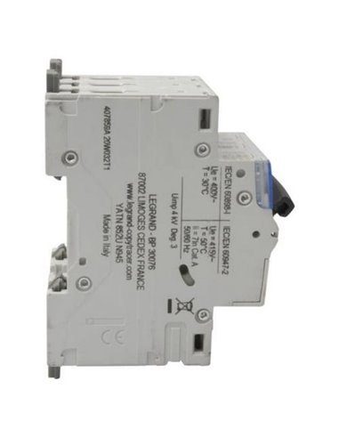 Interruptor magnetotérmico automático Legrand DX³ 407859E, tripolar (3P), 16 A, curva C, 6 kA, 400 V CA