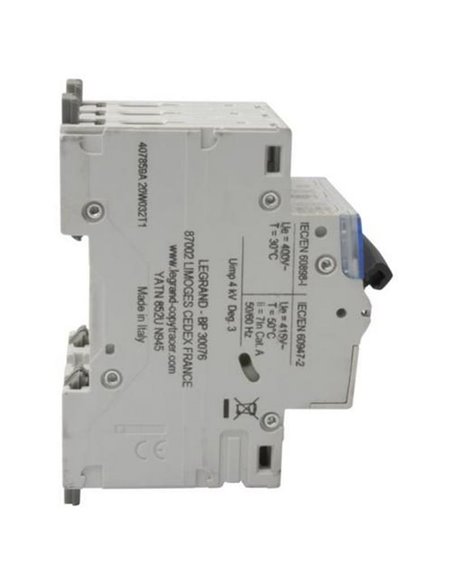 Interruptor magnetotérmico automático Legrand DX³ 407859E, tripolar (3P), 16 A, curva C, 6 kA, 400 V AC