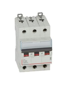 Interruptor magnetotérmico automático Legrand DX³ 407860E, tripolar (3P), 20 A, curva C, 6 kA, 400 V CA