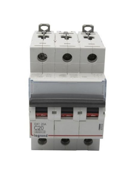 Interruptor magnetotérmico automático Legrand DX³ 407860E, tripolar (3P), 20 A, curva C, 6 kA, 400 V AC