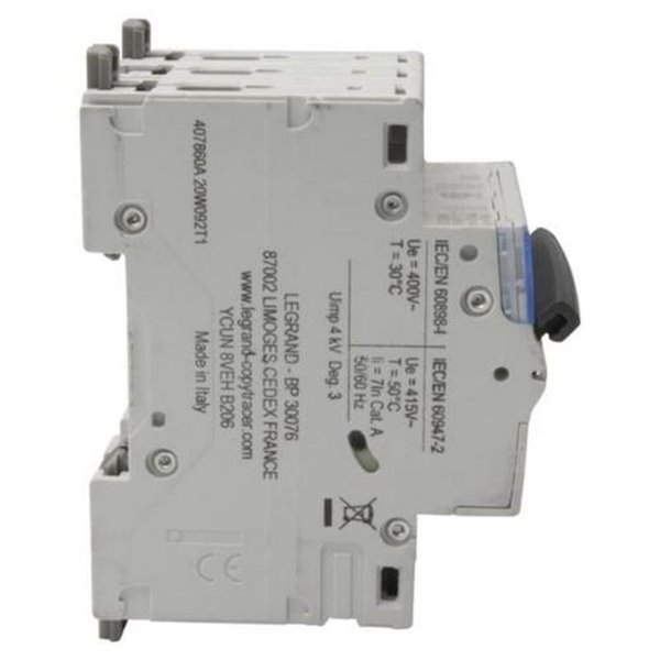 Interruptor magnetotérmico automático Legrand DX³ 407860E, tripolar (3P), 20 A, curva C, 6 kA, 400 V AC