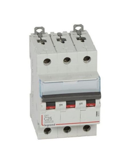Interruptor magnetotérmico automático Legrand DX³ 407861E, tripolar (3P), 25 A, curva C, 6 kA, 400 V CA