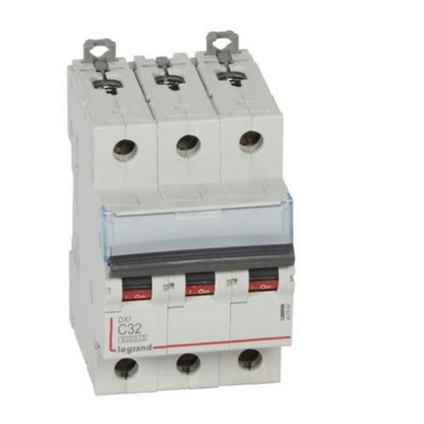 Interrupteur magnétothermique automatique Legrand DX³ 407862E, tripolaire (3P), 32 A, courbe C, 6 kA, 400 V CA