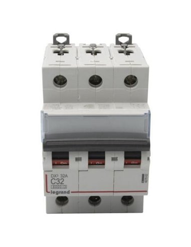 Interruptor magnetotérmico automático Legrand DX³ 407862E, tripolar (3P), 32 A, curva C, 6 kA, 400 V AC