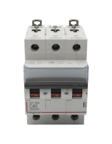 Interrupteur magnétothermique automatique Legrand DX³ 407863E, tripolaire (3P), 40 A, courbe C, 6 kA, 400 V CA