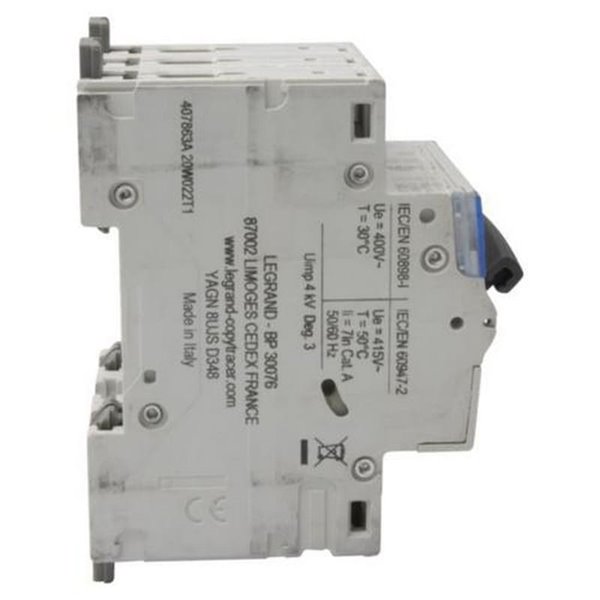 Interruptor magnetotérmico automático Legrand DX³ 407863E, tripolar (3P), 40 A, curva C, 6 kA, 400 V AC