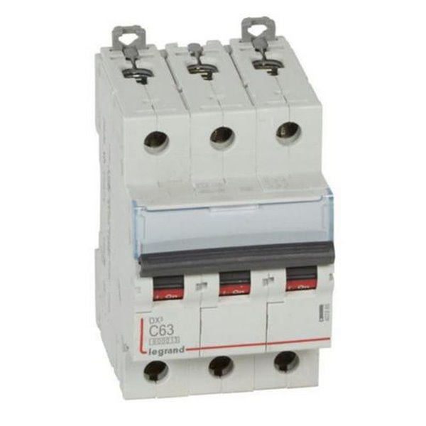 Interruptor magnetotérmico automático Legrand DX³ 407865E, tripolar (3P), 63 A, curva C, 6 kA, 400 V AC
