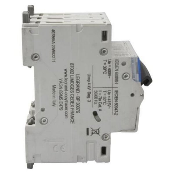 Interruptor magnetotérmico automático Legrand DX³ 407865E, tripolar (3P), 63 A, curva C, 6 kA, 400 V AC