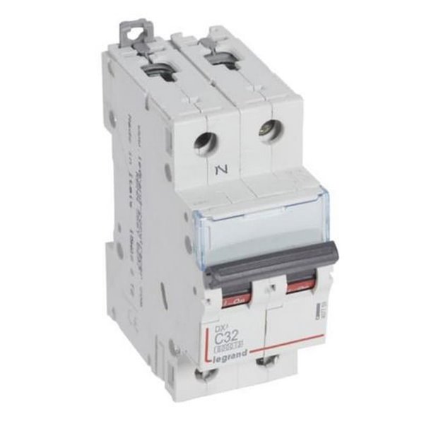 Interruptor automático magnetotérmico Legrand DX³ 407759E, P+N, 32 A, curva C, 6/10 kA, 230 V, 2 módulos