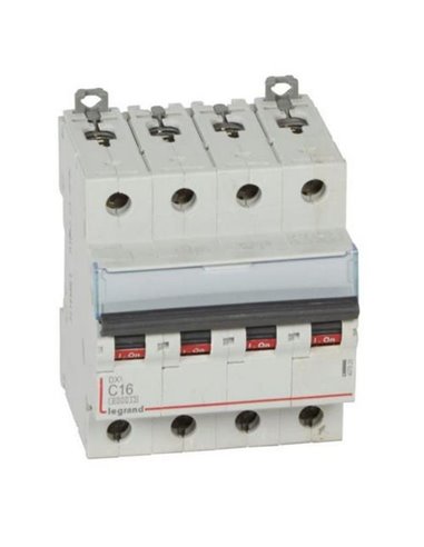 Interruptor magnetotérmico automático Legrand DX³ 407928E, tetrapolar (4P), 16 A, curva C, 6 kA, 400 V AC