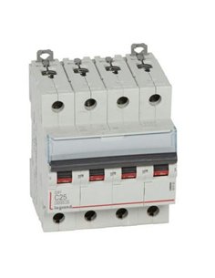 Interruptor magnetotérmico automático Legrand DX³ 407930E, tetrapolar (4P), 25 A, curva C, 6 kA, 400 V AC