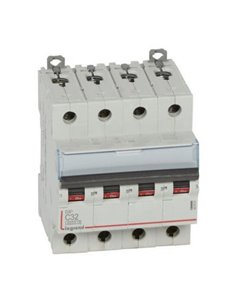 Interruptor magnetotérmico automático Legrand DX³ 407931E, tetrapolar (4P), 32 A, curva C, 6 kA, 400 V AC