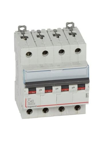 Interrupteur magnétothermique automatique Legrand DX³ 407932E, tétrapolaire (4P), 40 A, courbe C, 6 kA, 400 V CA