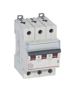 Interruptor magnetotérmico automático Legrand DX³ 408092, tripolar (3P), 32 A, curva D, 6/10 kA, 400 V CA