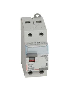 Interruptor diferencial Legrand DX³-ID 411504E, bipolar (2P), 25 A, 30 mA, tipo AC, 230 V