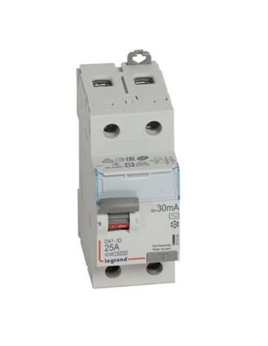 Interruptor diferencial Legrand DX³-ID 411504E, bipolar (2P), 25 A, 30 mA, tipo AC, 230 V