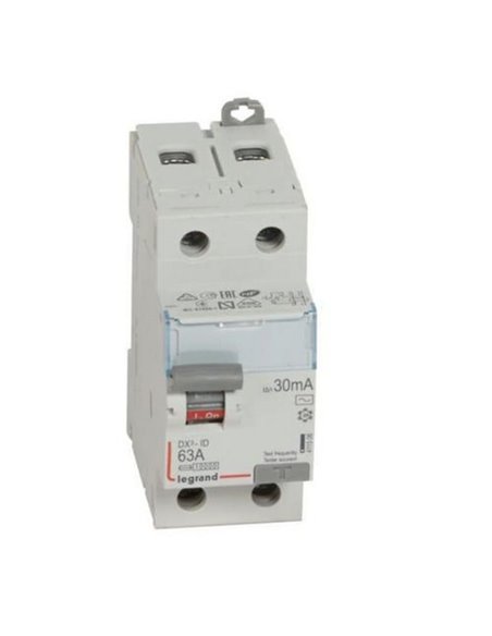 Interruptor diferencial Legrand DX³-ID 411506E, bipolar (2P), 63 A, 30 mA, tipo AC, 230 V