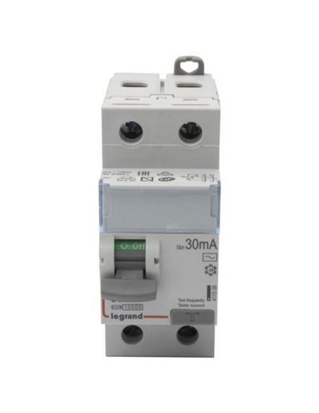 Interruptor diferencial Legrand DX³-ID 411506E, bipolar (2P), 63 A, 30 mA, tipo AC, 230 V
