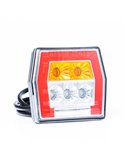 Piloto trasero LED FT-121 T LED con cable 1m, luz de matrícula, 4 funciones 12-36V, E9 11838 S1 R1 L 2a