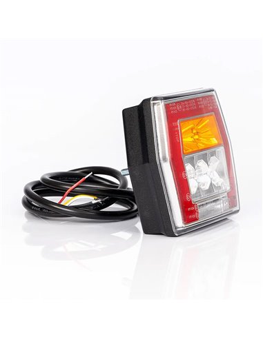 Piloto trasero LED FT-121 T LED con cable 1m, luz de matrícula, 4 funciones 12-36V, E9 11838 S1 R1 L 2a