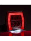 Piloto trasero LED FT-121 T LED con cable 1m, luz de matrícula, 4 funciones 12-36V, E9 11838 S1 R1 L 2a