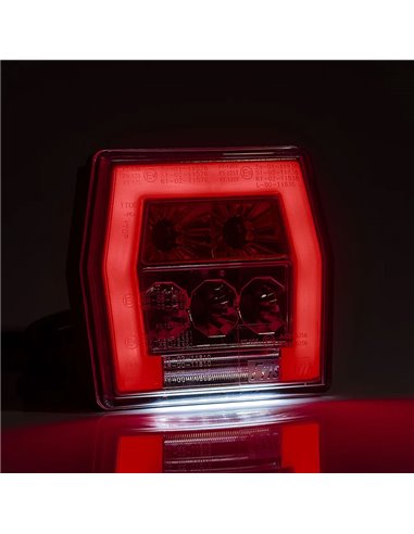 Lanterna traseira LED FT-121 T LED com cabo de 1m, luz de placa, 4 funções 12-36V, E9 11838 S1 R1 L 2a