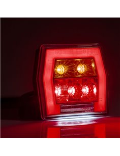 Piloto trasero LED FT-121 T LED con cable 1m, luz de matrícula, 4 funciones 12-36V, E9 11838 S1 R1 L 2a 2