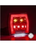 Piloto trasero LED con luz de matrícula FT-121 T LED BAJONET 5 pin, 4 funciones 12-36V, E9 11838 S1 R1 L 2a