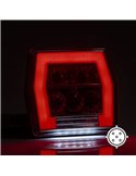 Piloto trasero LED con luz de matrícula FT-122 T BAJONET 5 PIN, 4 func. 12–36V, E9 S1 R1 L 2a, difusor rojo stop