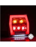 Piloto trasero LED con luz de matrícula FT-122 T BAJONET 5 PIN, 4 func. 12–36V, E9 S1 R1 L 2a, difusor rojo stop