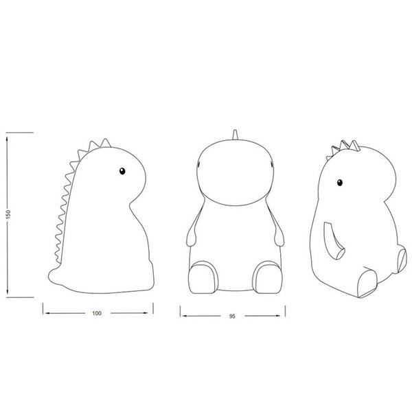 Luz nocturna infantil LED REXY dinosaurio 40lm, 3000K + RGB IP20 Blanco