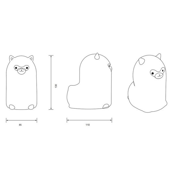 Luz nocturna infantil LED PAKY alpaca 40lm, 3000K + RGB IP20 Blanco