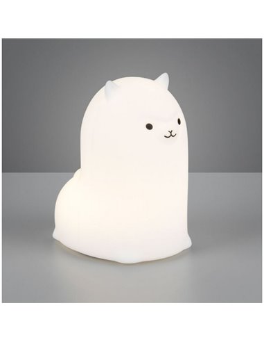 Veilleuse enfant LED PAKY alpaga 40lm, 3000K + RGB IP20 Blanc