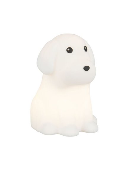 Veilleuse LED pour enfants WALDY, chiot, 40lm, 3000K + RGB, IP20, blanc