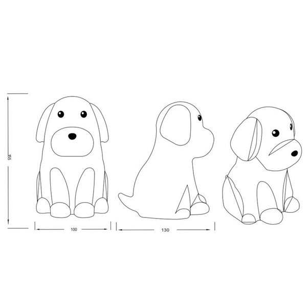 Luz nocturna infantil LED WALDY perrito 40lm, 3000K + RGB IP20 Blanco