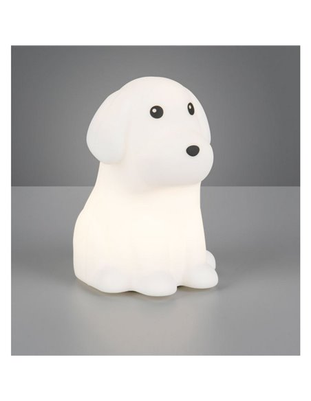 Veilleuse LED pour enfants WALDY, chiot, 40lm, 3000K + RGB, IP20, blanc