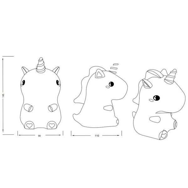 Luz noturna infantil LED GOLDY unicórnio 40lm, 3000K + RGB IP20 Branco