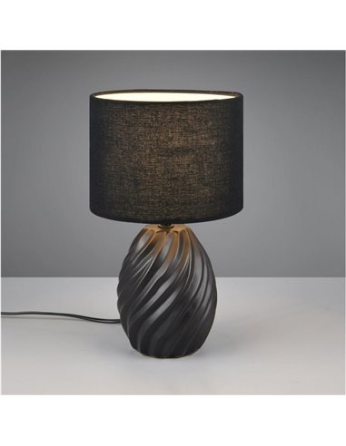 Lámpara de sobremesa cerámica MELVA 31cm bombilla excl. 1x E14 max. 40W Negro