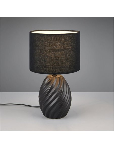 Lámpara de sobremesa cerámica MELVA 31cm bombilla excl. 1x E14 max. 40W Negro