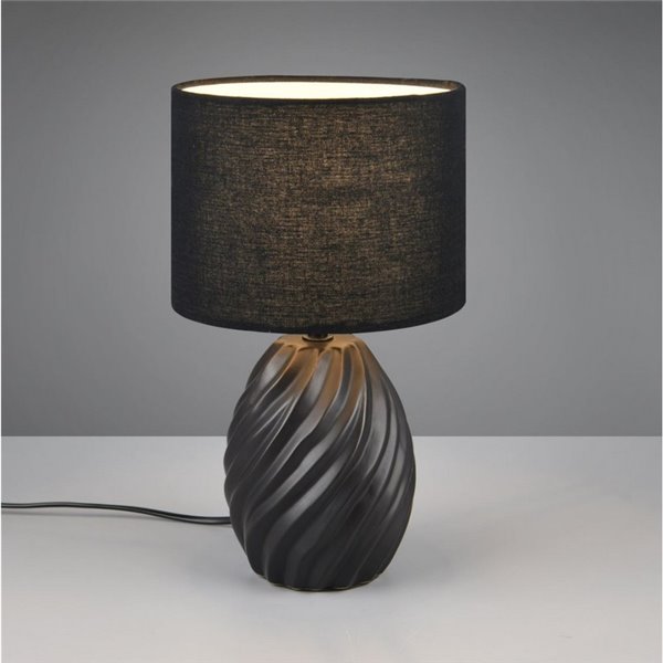 Lámpara de sobremesa cerámica MELVA 31cm bombilla excl. 1x E14 max. 40W Negro