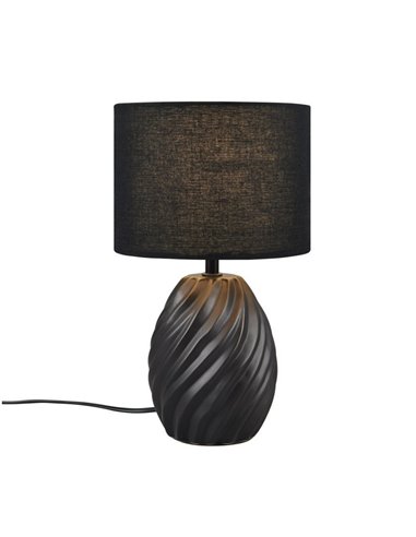 Lámpara de sobremesa cerámica MELVA 31cm bombilla excl. 1x E14 max. 40W Negro