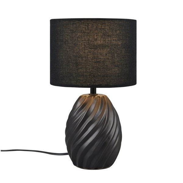 Lámpara de sobremesa cerámica MELVA 31cm bombilla excl. 1x E14 max. 40W Negro
