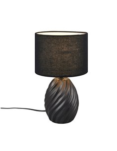 Lámpara de sobremesa cerámica MELVA 31cm bombilla excl. 1x E14 max. 40W Negro