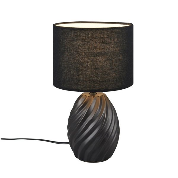 Lámpara de sobremesa cerámica MELVA 31cm bombilla excl. 1x E14 max. 40W Negro