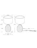Lámpara de sobremesa cerámica MELVA 31cm bombilla excl. 1x E14 max. 40W Negro